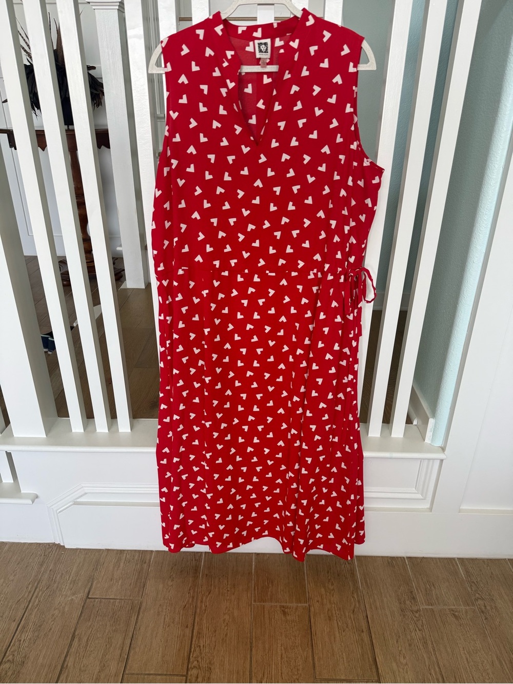 Anne Klein Sleeveless Red Heart Dress ; XL